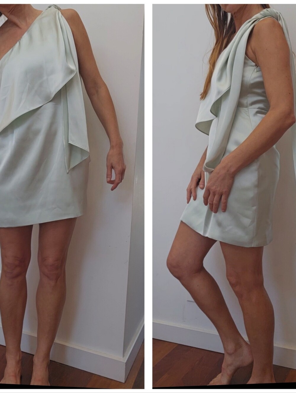 Significant Other Azure Pastel Satin Perfect Summer Wedding Event Dress - Picture 4 of 4